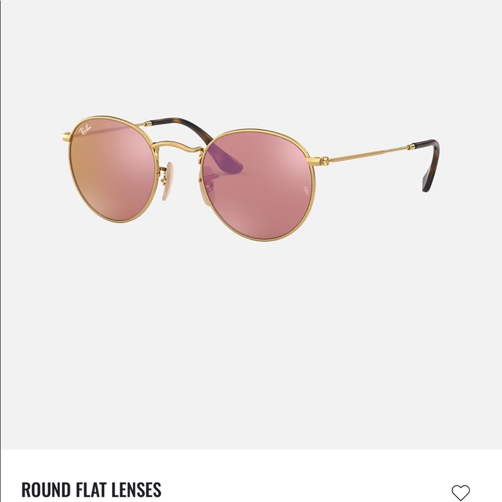 Rose Gold Round Flat Ray Bans